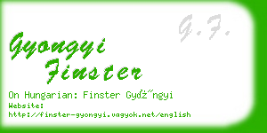 gyongyi finster business card